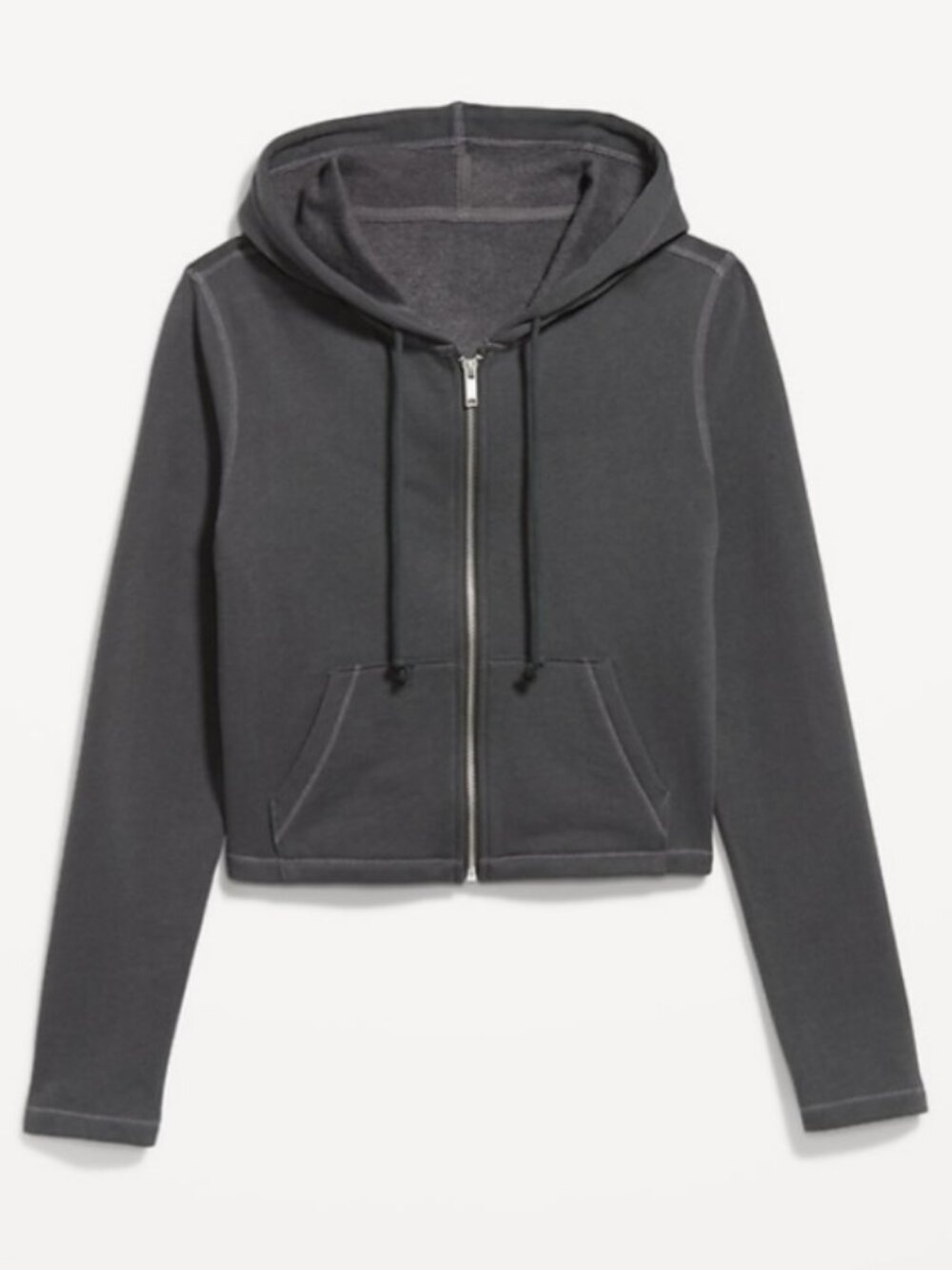 Old Navy SoComfy Women's Cropped Zip Hoodie Sweatshirt Size 2X Dk Heather NWT